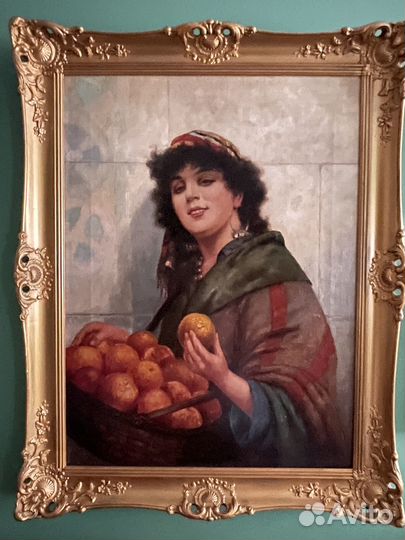 Картина портрет масло Алоиз Брох 1900 60*80 см