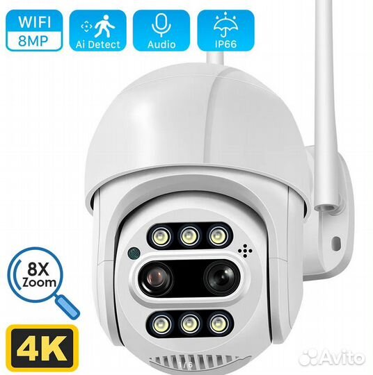 Вай фай камера уличная автозум, автослежение 8Мп