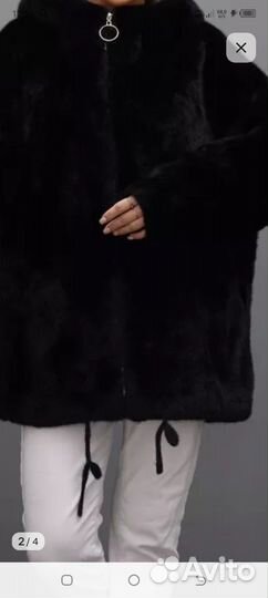 Искусственная шуба под норку с капюшоном