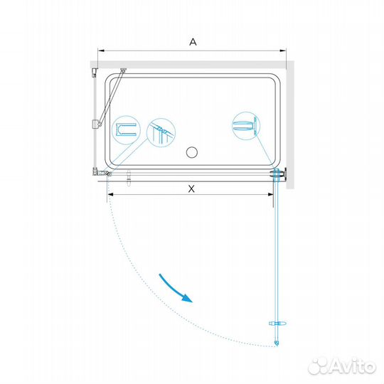 Душ. уголок RGW 80x100 Черный Стекло 350604580-014