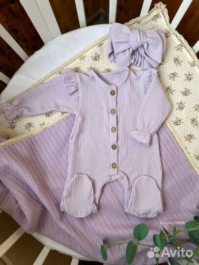 Комплект на выписку из муслина