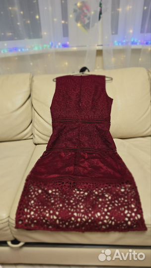 Вечернее бордовое платье zara S