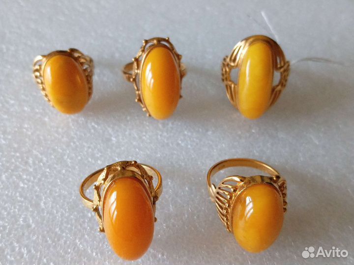 Кольцо янтарь СССР