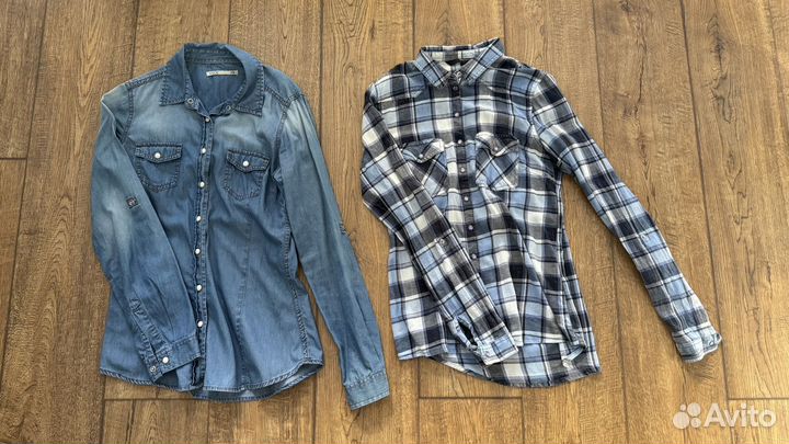 Рубашка джинсовая. Рубашка в клетку