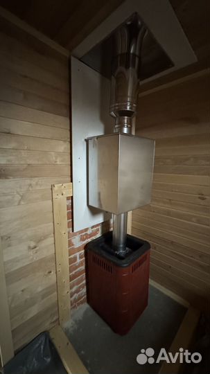 Каркасная баня с террасой