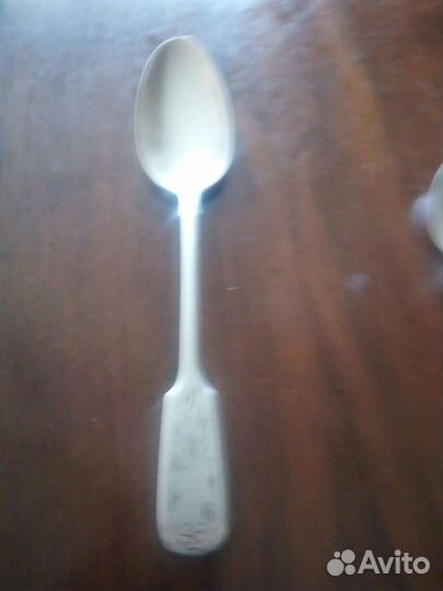 Серебряные антикварные ложки, проба 84, 2 шт