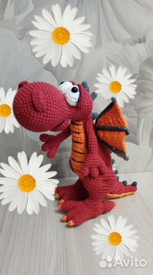 Дракон вязаный, интерьерная игрушка, ручная работа
