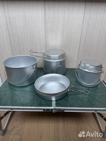 Котелки походные алюминиевые. Набор 3 шт