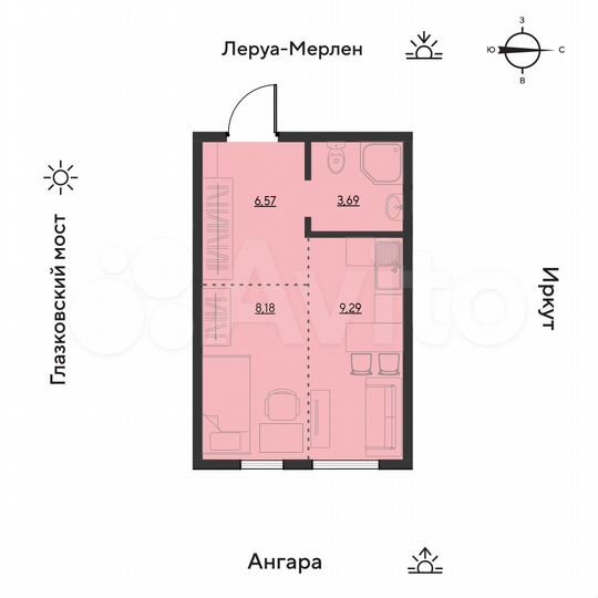 1-к. квартира, 27,7 м², 9/19 эт.