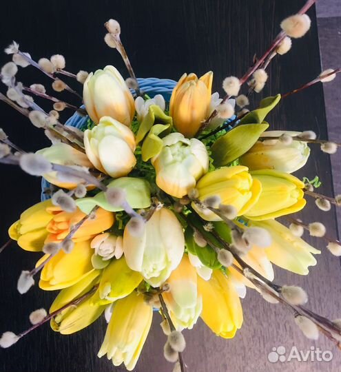 Корзинки с мыльными букетами