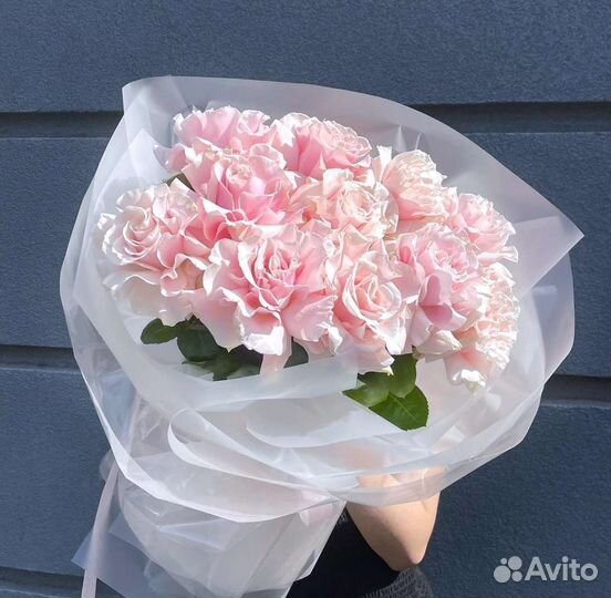 Букет из свежих цветов: роза французская розовая