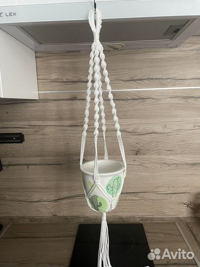 Подвеска для цветов, макраме