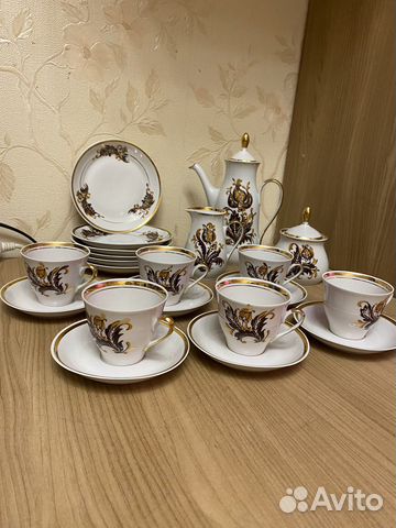 Сервиз кофейный из костяного фарфора, Рига