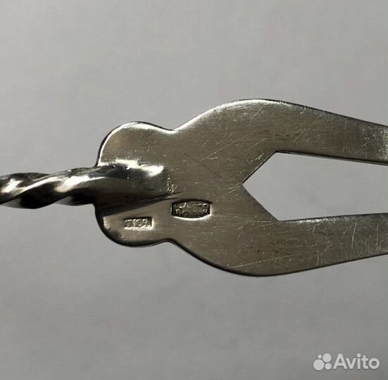 Вилочка для лимона серебро 875 проба вес 12,3 гр