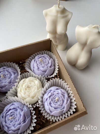 Подарочный набор свечи пион