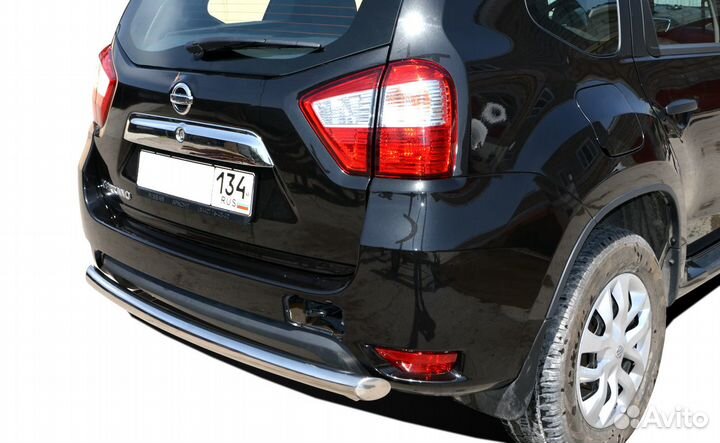 Защита заднего бампера Nissan Terrano 2015 радиус