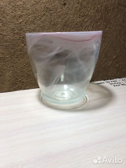 Горшок для цветов стекло с поддоном б/у