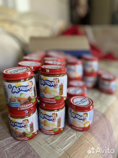 Детское питание Агуша пюре, смесь, каши