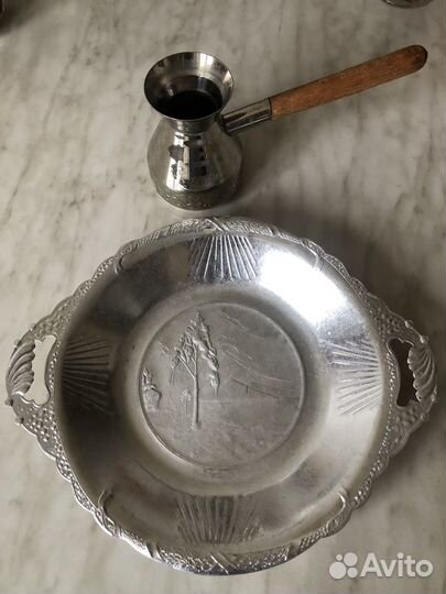 Тарелка алюминевая с ручками СССР