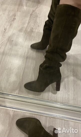 Сапоги zara новые замша