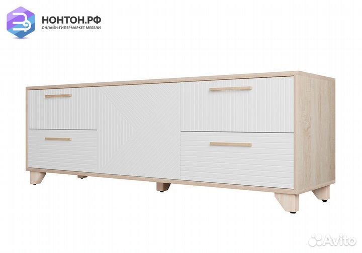 Тв-тумба со створкой Копенгаген дуб сонома / белый