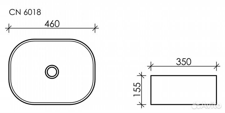 Раковина накладная Ceramica nova Element Cn6018