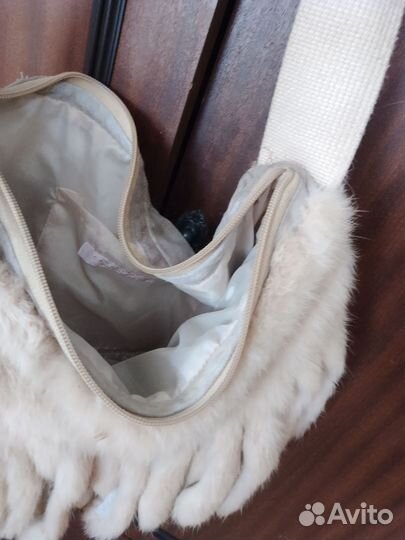 Сумка женская. Натуральная кожа. Мех песца