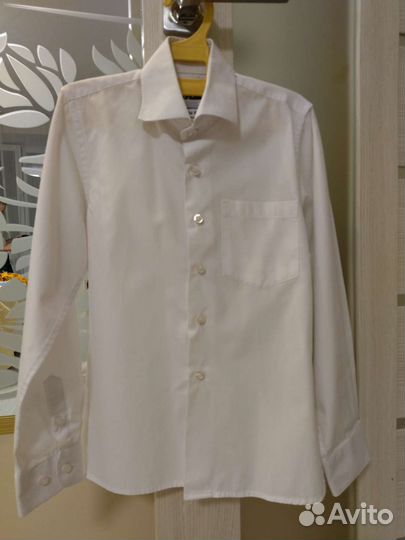 Рубашка белая для мальчика 128