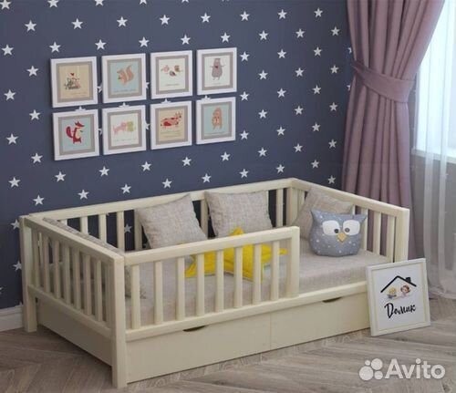 Кроватка из натурального дерева от 2х лет сингл вы