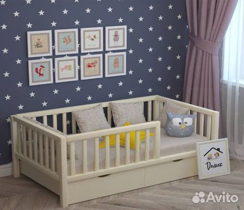 Кроватка из натурального дерева от 2х лет сингл вы
