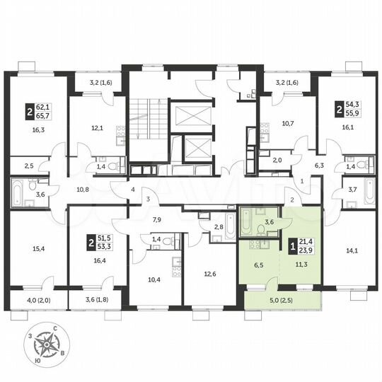 Квартира-студия, 24,4 м², 22/25 эт.