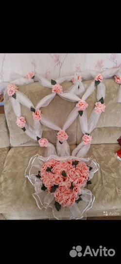 Украшение машины на свадьбу