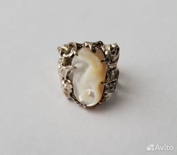 Кольцо авторское перламутр серебро 925