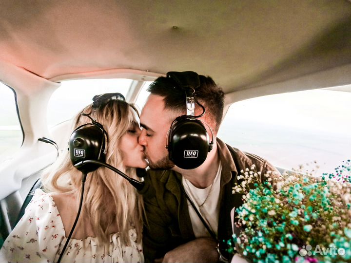 Полет в самолете над Казанью