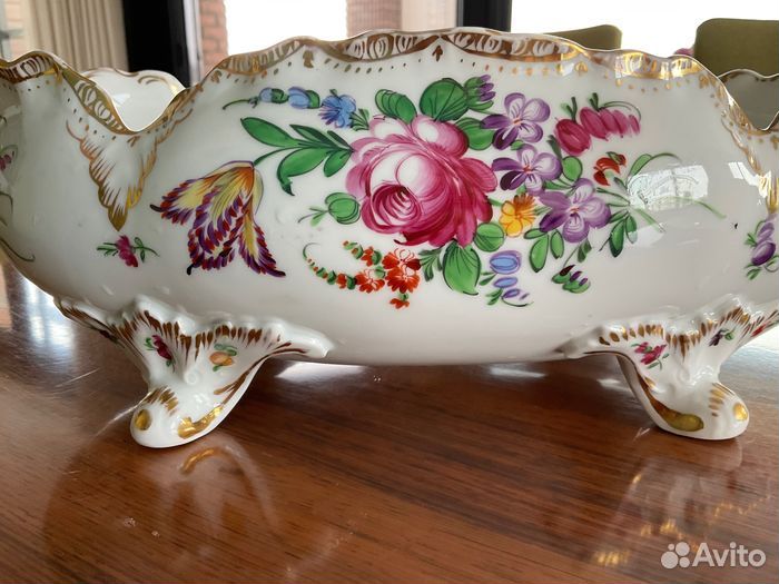 Антикварная Фарфоровая Ваза Чаша для Фруктов