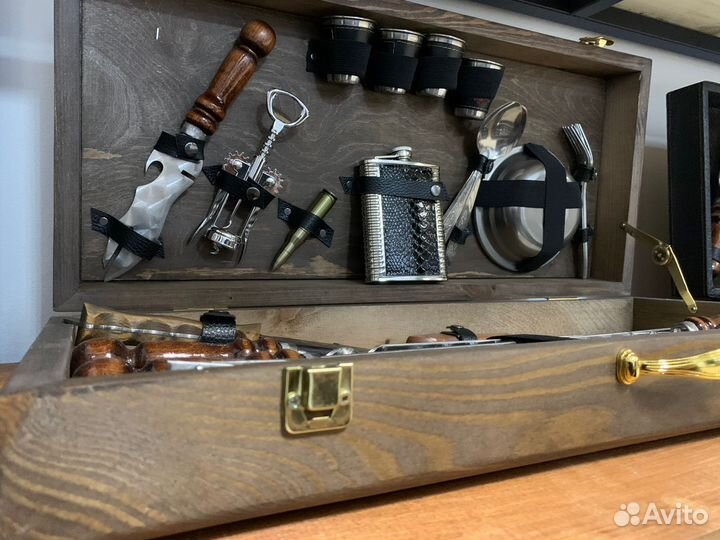 Набор Шампуров в большом кейсе Цельное дерево