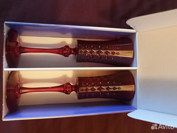 Фужеры цветной хрусталь Франция