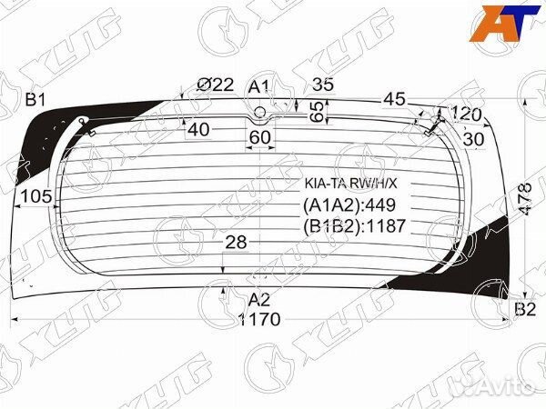 Стекло заднее KIA picanto