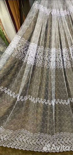 Тюль с вышивкой