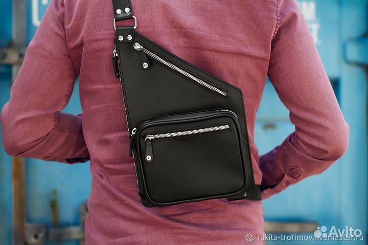 Сумка мужская на плечо кожаная