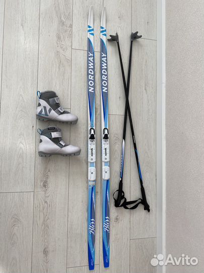 Лыжи детские, для школы, беговые полный комплект