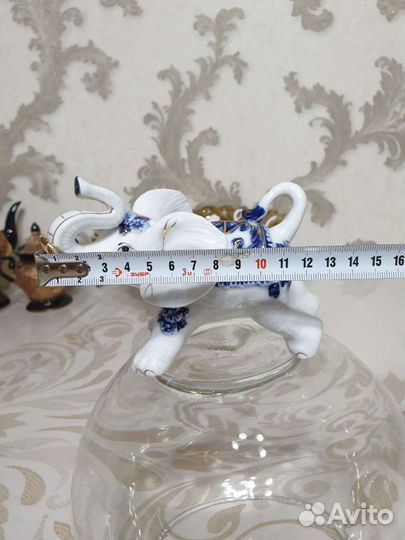Слоники гжель фарфор