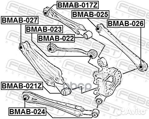 Bmab-021Z сайлентблок рычага задней подвески пл