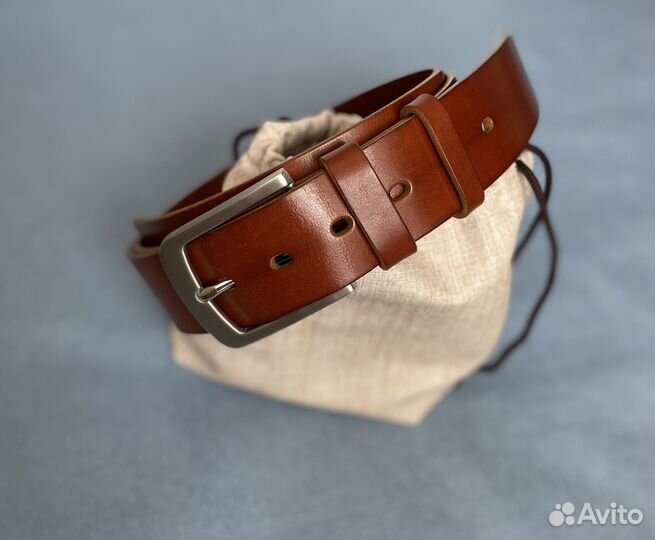 Мужской кожаный ремень ручной работы