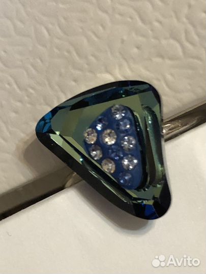 Кольцо серебряное, 16,5 размер с кристаллами swaro