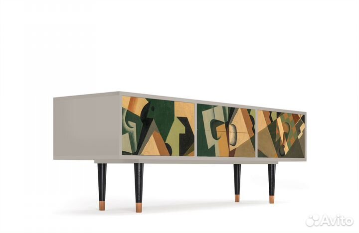 Тв-тумба T4 - Сатин - Glass and Checkerboard