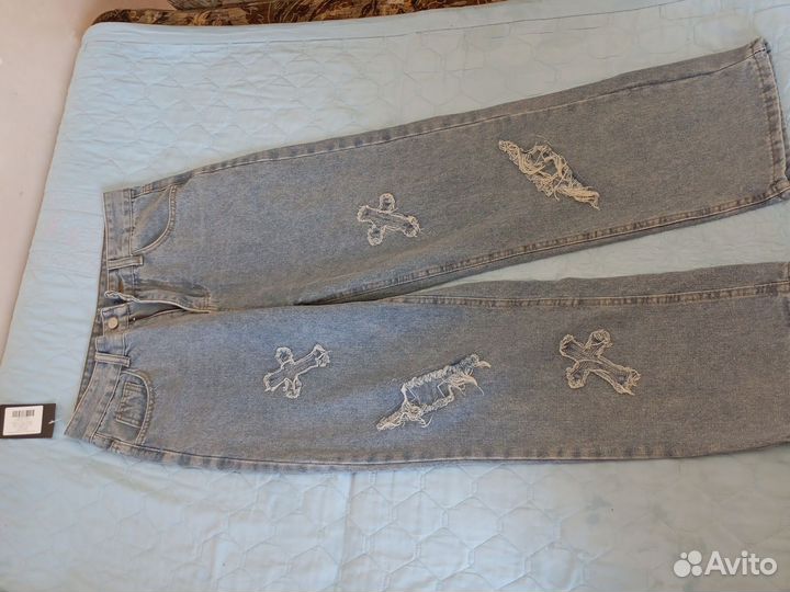 Джинсы голубые