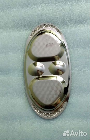 Менажница стальная. Порционная тарелка. СССР