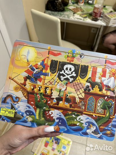 Деревянные пазлы в рамке