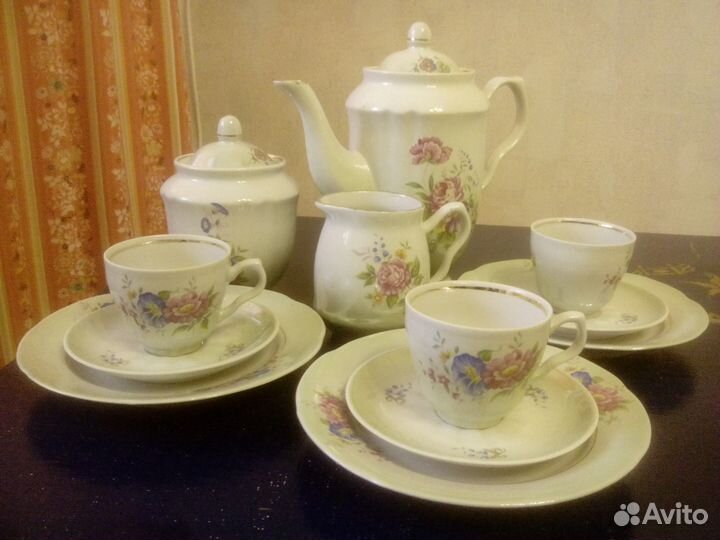 Сервиз кофейный перламутровый СССР новый